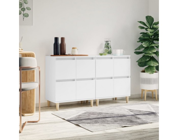 Sonata H Сайдборди, 2 бр, бели, 60x35x70 см, инженерно дърво