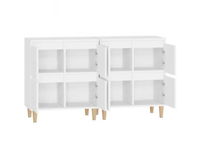 Sonata H Сайдборди, 2 бр, бели, 60x35x70 см, инженерно дърво