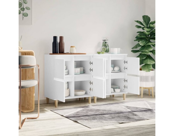 Sonata H Сайдборди, 2 бр, бели, 60x35x70 см, инженерно дърво