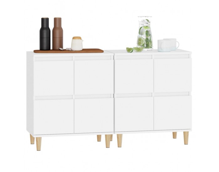 Sonata H Сайдборди, 2 бр, бели, 60x35x70 см, инженерно дърво