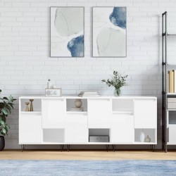 Sonata H Сайдборди, 3 бр, бял гланц, инженерно дърво - Шкафове, Витрини, Модулни секции