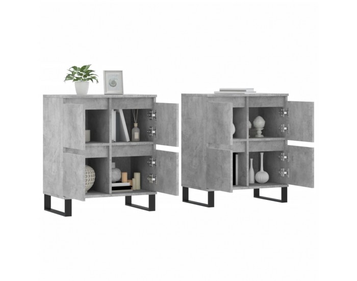 Sonata H Сайдборди, 2 бр, бетонно сиви, инженерно дърво