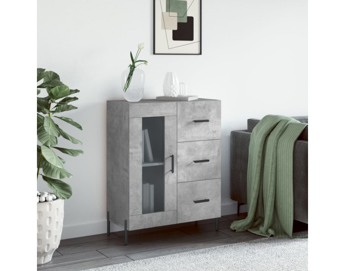 Sonata H Сайдборд, бетонно сив, 69,5x34x90 см, инженерно дърво Sonata H Сайдборд, бетонно сив, 69,5x34x90 см, инженерно дърво