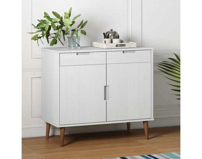 Sonata H Сайдборд MOLDE бял 90x40x80 см бор масив Sonata H Сайдборд MOLDE бял 90x40x80 см бор масив
