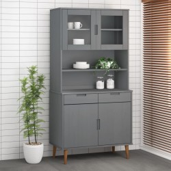Sonata H Надстройка за шкаф MOLDE сив 90x35x100 см бор масив - Шкафове, Витрини, Модулни секции