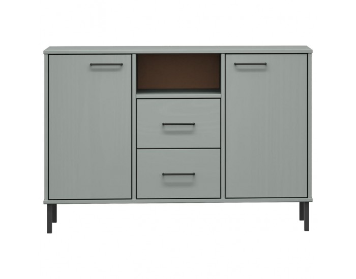 Sonata H Бюфет с метални крака сива 113x40x77 см масивно дърво OSLO Sonata H Бюфет с метални крака сива 113x40x77 см масивно дърво OSLO