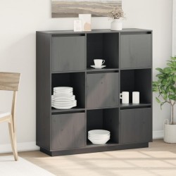 Sonata H Висок шкаф, сив, 110,5x35x117 см, борово дърво масив - Шкафове, Витрини, Модулни секции