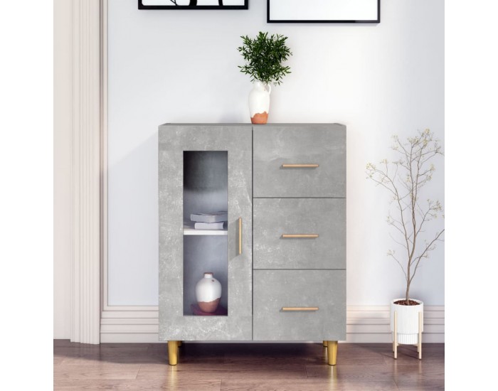 Sonata H Сайдборд, бетонно сив, 69,5x34x90 см, инженерно дърво Sonata H Сайдборд, бетонно сив, 69,5x34x90 см, инженерно дърво