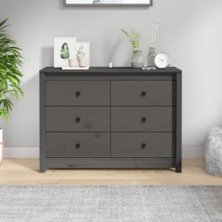 Sonata H Страничен шкаф сив 100x40x72 см борово дърво масив - Шкафове, Витрини, Модулни секции