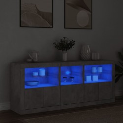 Sonata H Сайдборд с LED светлини, бетонно сив, 162x37x67 см - Шкафове, Витрини, Модулни секции