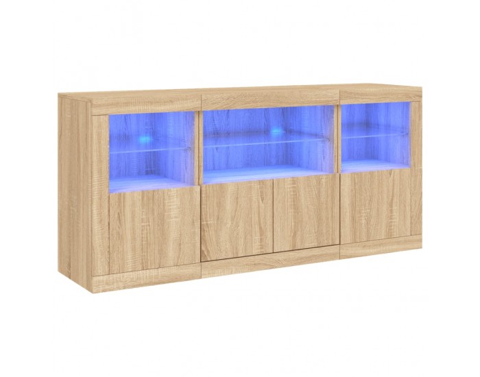 Sonata H Сайдборд с LED светлини, сонома дъб, 142,5x37x67 см Sonata H Сайдборд с LED светлини, сонома дъб, 142,5x37x67 см