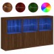 Sonata H Сайдборд с LED светлини, кафяв дъб, 181,5x37x100 см Sonata H Сайдборд с LED светлини, кафяв дъб, 181,5x37x100 см