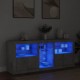 Sonata H Сайдборд с LED светлини, бетонно сив, 162x37x67 см Sonata H Сайдборд с LED светлини, бетонно сив, 162x37x67 см