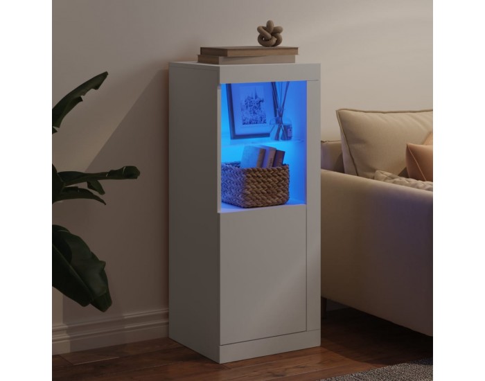 Sonata H Сайдборд с LED светлини, бял, 41x37x100 см Sonata H Сайдборд с LED светлини, бял, 41x37x100 см