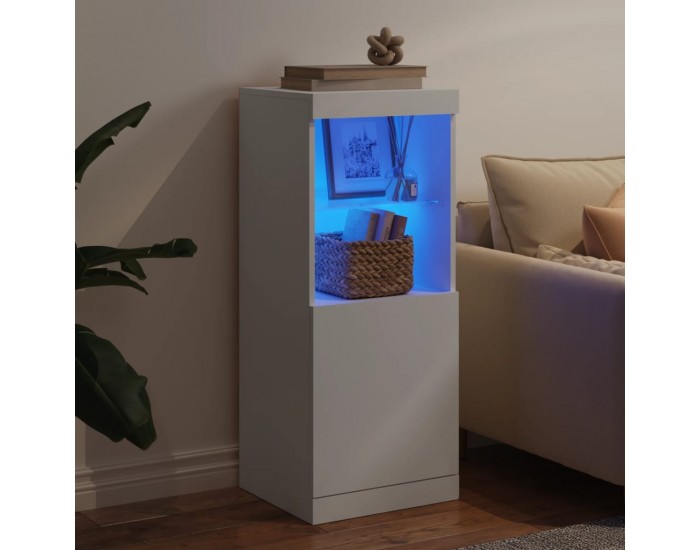 Sonata H Сайдборд с LED светлини, бял, 41x37x100 см Sonata H Сайдборд с LED светлини, бял, 41x37x100 см