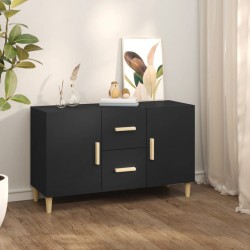 Sonata H Сайдборд, черен, 100x36x60 см, инженерно дърво - Шкафове, Витрини, Модулни секции