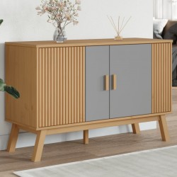 Sonata H Сайдборд OLDEN, сиво и кафяво, 114x43x73,5 см, бор масив - Шкафове, Витрини, Модулни секции