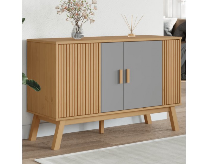 Sonata H Сайдборд OLDEN, сиво и кафяво, 114x43x73,5 см, бор масив Sonata H Сайдборд OLDEN, сиво и кафяво, 114x43x73,5 см, бор масив