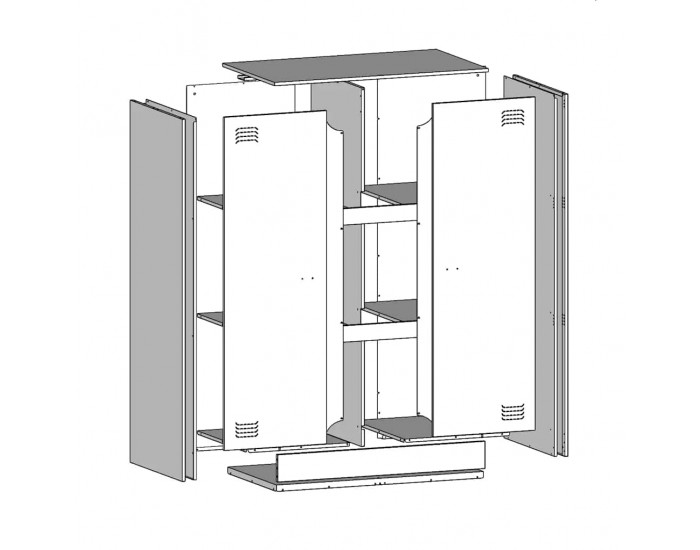 Sonata H Бюфет, черен, 67x39x107 см, стомана Sonata H Бюфет, черен, 67x39x107 см, стомана