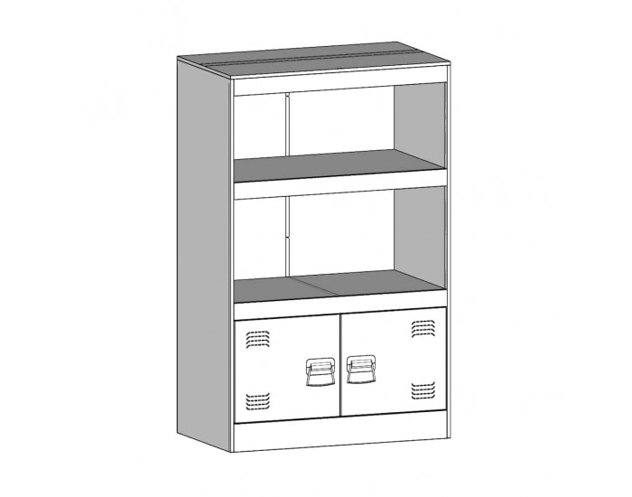 Sonata H Бюфет, розов, 67x39x107 см, стомана