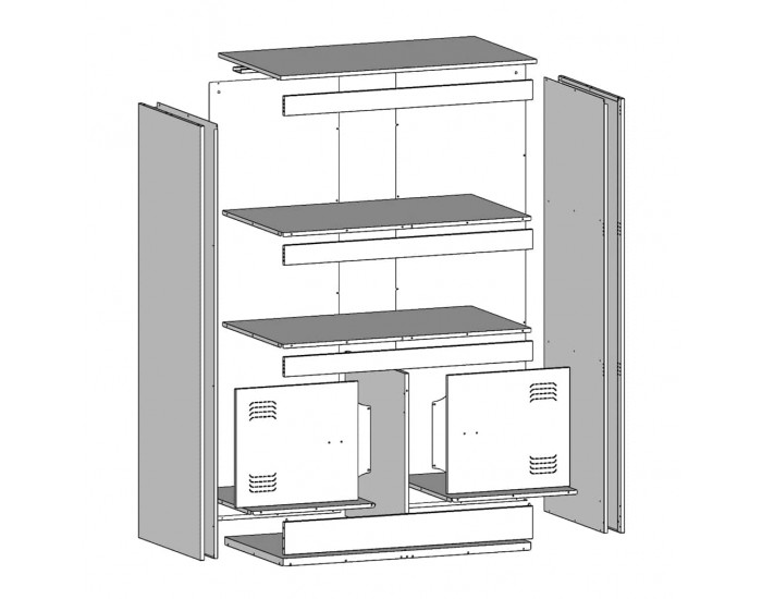 Sonata H Бюфет, розов, 67x39x107 см, стомана