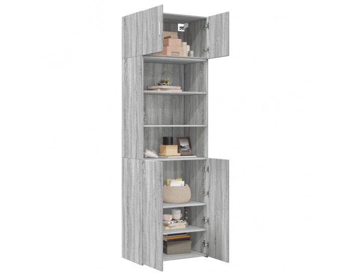 Sonata H Шкаф за съхранение, сив сонома, 70x42,5x225 см, инженерно дърво