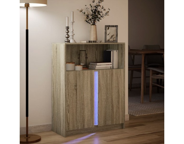 Sonata H Сайдборд с LED, дъб сонома, 77x34x100 см, инженерно дърво Sonata H Сайдборд с LED, дъб сонома, 77x34x100 см, инженерно дърво