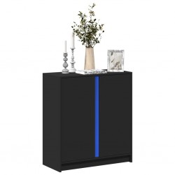 Sonata H Сайдборд с LED, черен, 77x34x85 см, инженерно дърво - Шкафове, Витрини, Модулни секции