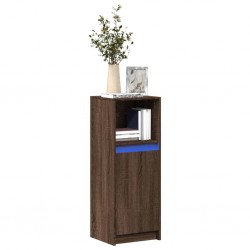 Sonata H Сайдборд с LED, кафяв дъб, 38x34x100 см, инженерно дърво - Шкафове, Витрини, Модулни секции