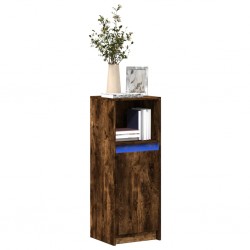 Sonata H Сайдборд с LED, опушен дъб, 38x34x100 см, инженерно дърво - Шкафове, Витрини, Модулни секции