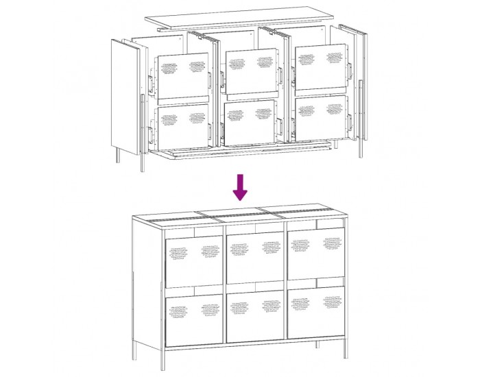 Sonata H Бюфет, розов, 101,5x39x73,5 см, студеновалцувана стомана Sonata H Бюфет, розов, 101,5x39x73,5 см, студеновалцувана стомана