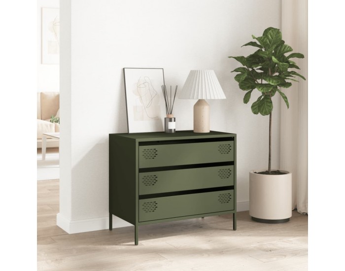 Sonata H Бюфет, маслиненозелен, 68x39x58,5 см, студеновалцувана стомана