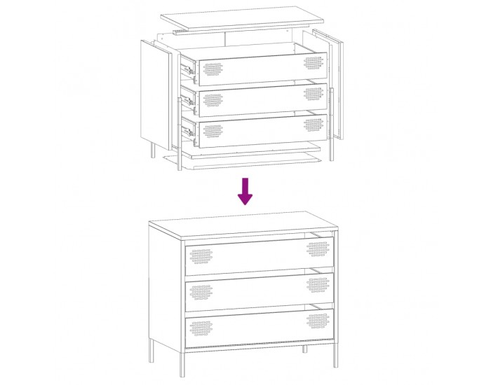 Sonata H Бюфет, маслиненозелен, 68x39x58,5 см, студеновалцувана стомана