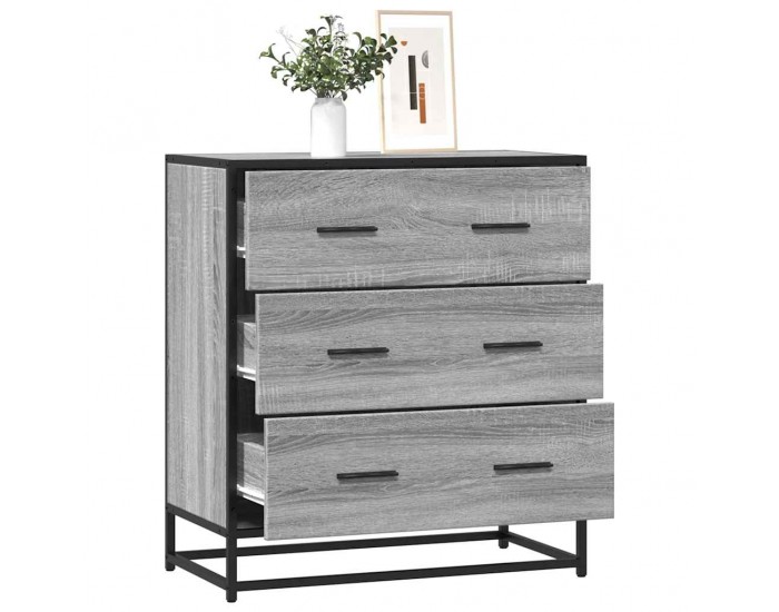 Sonata H Шкаф Grey Sonoma 68x35x76 cm Изработена дървесина и метал