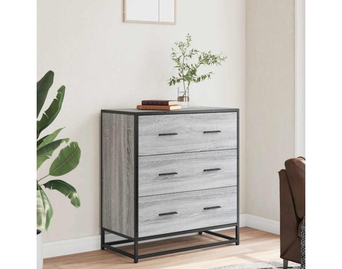 Sonata H Шкаф Grey Sonoma 68x35x76 cm Изработена дървесина и метал