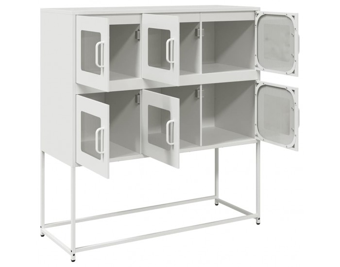 Sonata H Бюфет, бял, 100,5x39x107 см, студеновалцувана стомана