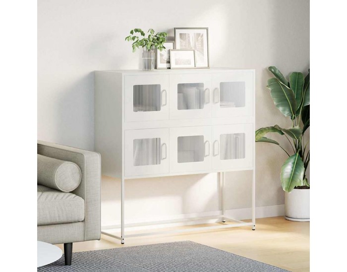 Sonata H Бюфет, бял, 100,5x39x107 см, студеновалцувана стомана