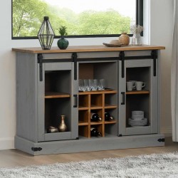 Sonata H Шкаф HALDEN 2 плъзгащи се врати сив 112x40x80 cm - Шкафове, Витрини, Модулни секции
