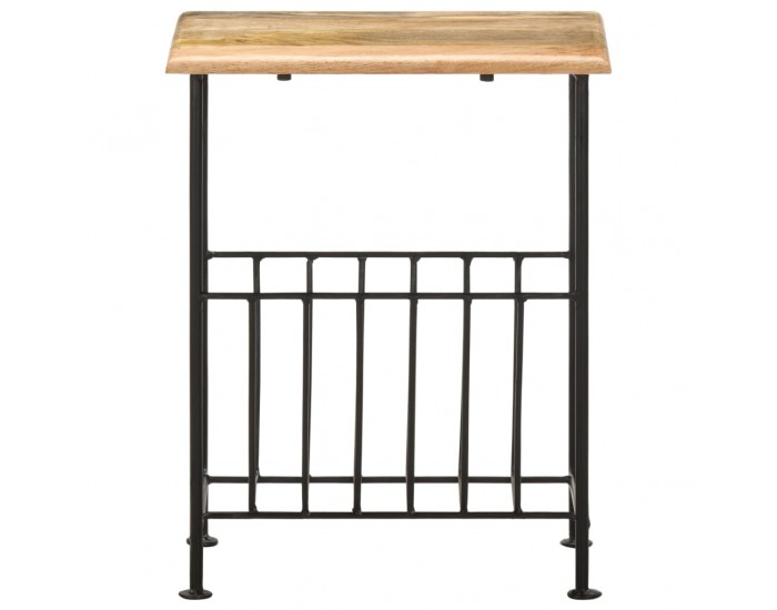 Sonata H Поставка за списания 40x30x50 см мангово дърво масив и стомана Sonata H Поставка за списания 40x30x50 см мангово дърво масив и стомана