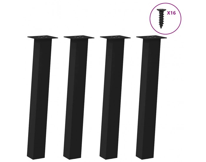 Sonata H Крака за масичка за кафе 4 бр черни 72 см стомана