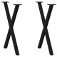 Sonata H Крака за маса за хранене с форма на X 2 бр. черни 57x(72-73) cm