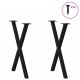 Sonata H Крака за маса за хранене с форма на X 2 бр. черни 57x(72-73) cm