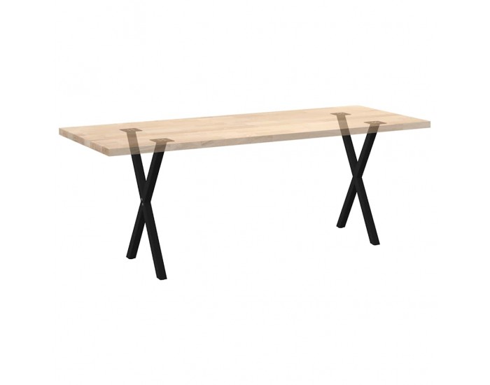 Sonata H Крака за маса за хранене с форма на X 2 бр. черни 57x(72-73) cm