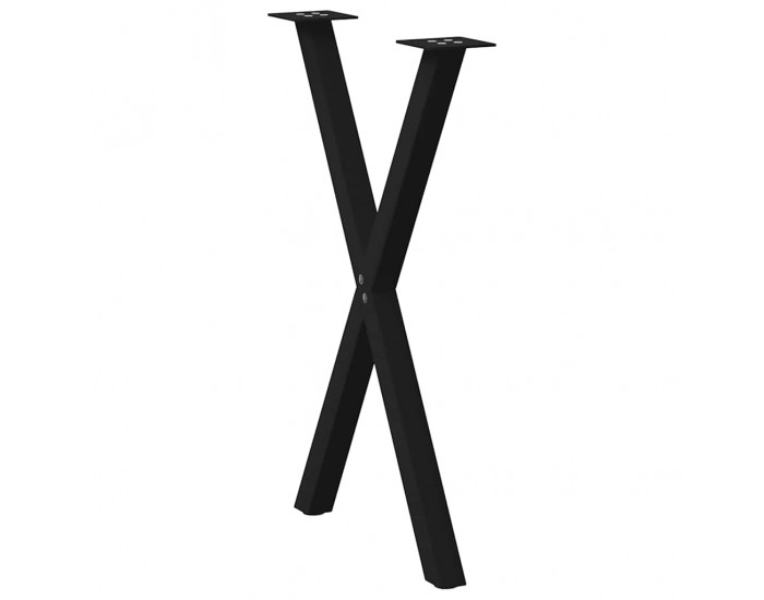 Sonata H Крака за маса за хранене с форма на X 2 бр. черни 57x(72-73) cm