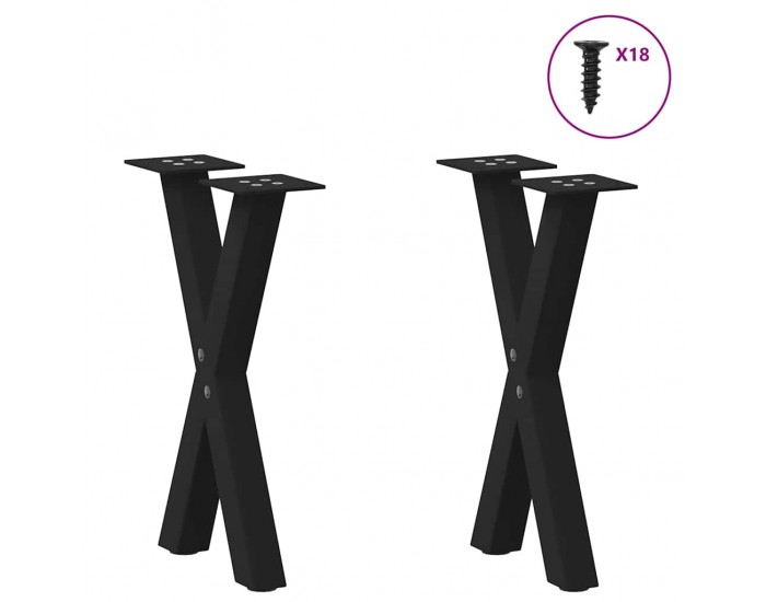 Sonata H Крака за масичка за кафе с форма на X 2 бр. черни 28x(42-43) cm Sonata H Крака за масичка за кафе с форма на X 2 бр. черни 28x(42-43) cm