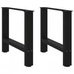 Sonata H Крака за масичка за кафе черни 2 бр. 60x(42-43) cm стомана - Маси