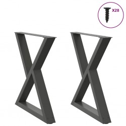 Sonata H Крака за маса за хранене 2 бр. антрацит 70x(72-73,3) cm стомана - Части за Маси