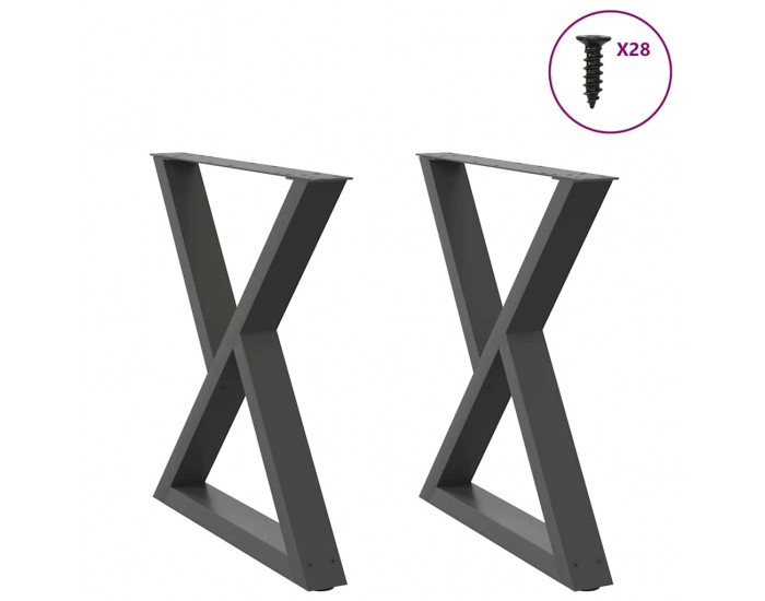 Sonata H Крака за маса за хранене 2 бр. антрацит 70x(72-73,3) cm стомана Sonata H Крака за маса за хранене 2 бр. антрацит 70x(72-73,3) cm стомана