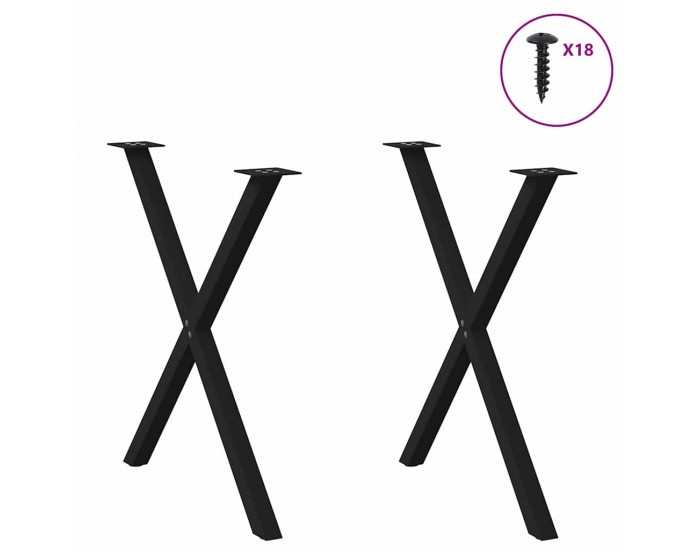 Sonata H Крака за трапезна маса с X-образна 2 бр 80x(72-73) см стомана