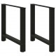 Sonata H Крака за трапезна маса черни 2 бр. 80x(72-73) cm стомана